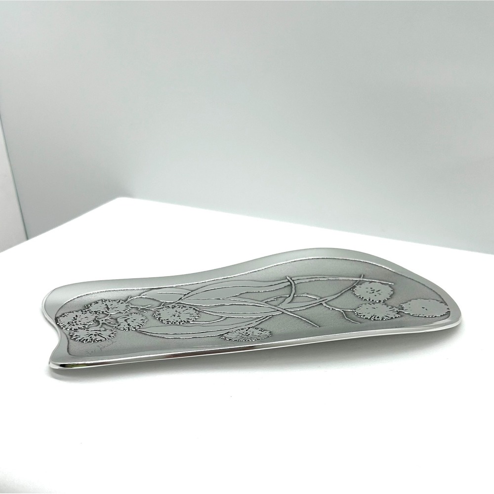 Don Sheil Australia Handcrafted Aluminum Eucalyptus Floral Tray Trinket Dish - Picture 13 of 15